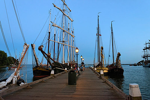 船,港口,黃昏,北荷兰省,荷兰