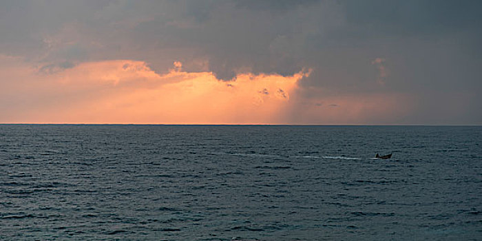 海洋,日落,海湾群岛,洪都拉斯
