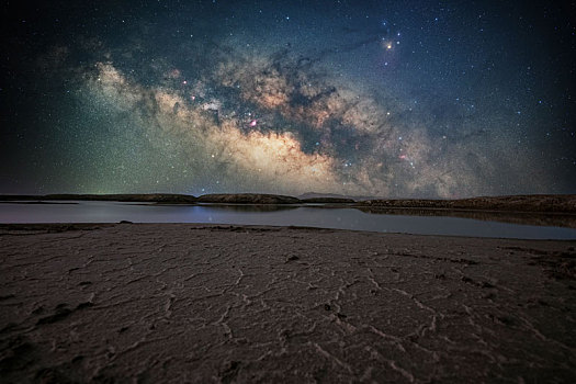 青海大柴旦翡翠湖星空银河