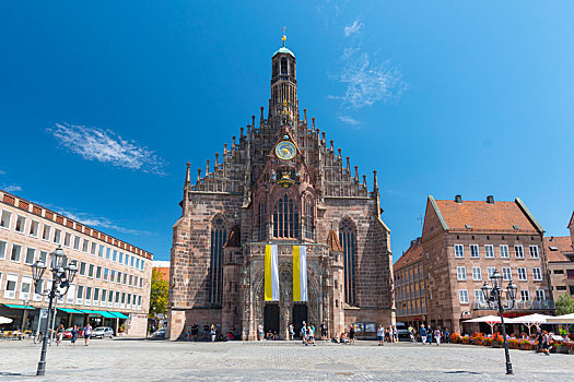 圣母教堂,教堂,女性,纽伦堡,巴伐利亚,德国