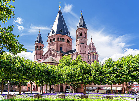 大教堂,美因茨,建筑,莱茵兰-巴拉丁州