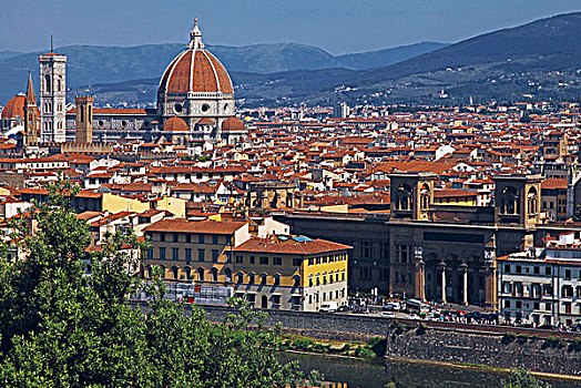 从米开朗基罗广场,piazzalemichelangelo,眺望佛罗伦萨老城
