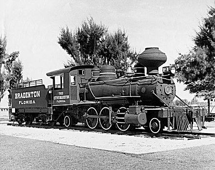 蒸汽机车,轨道,水岸,公园,佛罗里达,美国