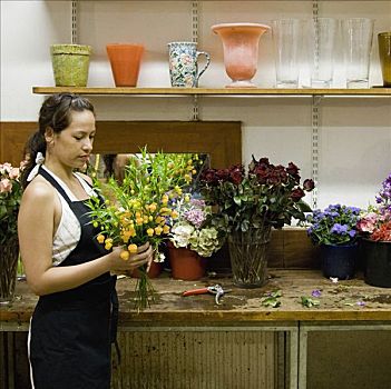 女性,文员,花,店