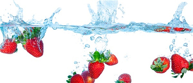 抽象拼贴画,新鲜,草莓,水,溅