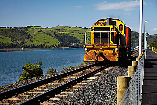 火车头,旁侧,奥塔哥,港口,靠近,南岛,新西兰