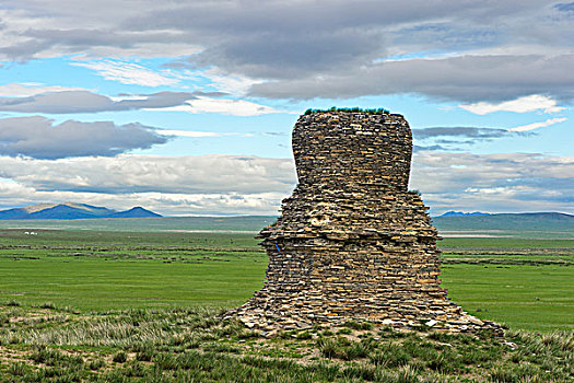 石头,佛塔,遗址,要塞,省,蒙古,亚洲