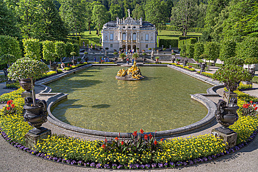 林德霍夫堡,宫殿,喷泉,艾塔,上巴伐利亚,巴伐利亚,德国,欧洲
