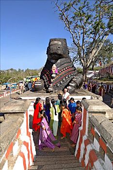 雕塑,山,迈索尔,印度,南亚