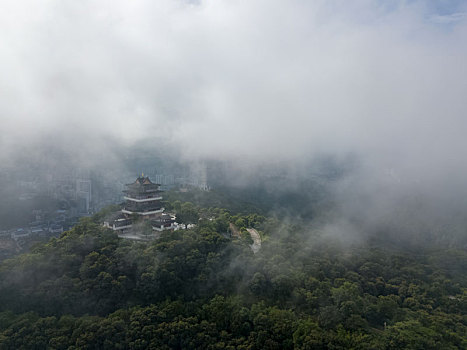 广东惠州高榜山挂榜阁云海航拍风光