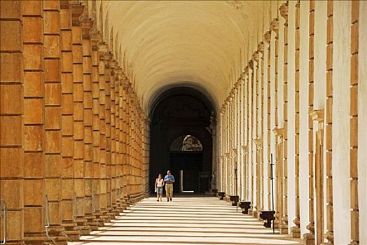 柱廊,寺院,坎帕尼亚区,意大利南部,意大利,欧洲