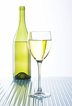白葡萄酒,玻璃杯,软,瓶子