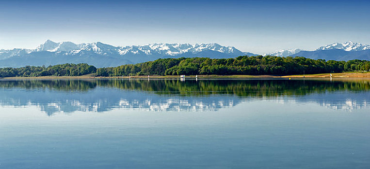 风景,湖,比利牛斯-大西洋省,山,背景