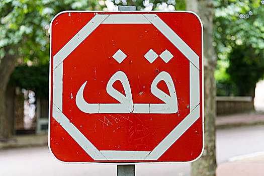停车标志,阿拉伯,文字,摩洛哥,非洲