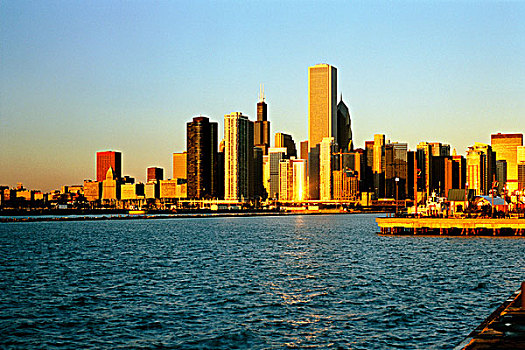 建筑,水岸,芝加哥,伊利诺斯,美国