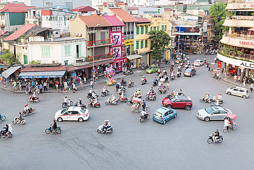 街道,动作,泰国,悬挂,交叉,河内,越南,亚洲