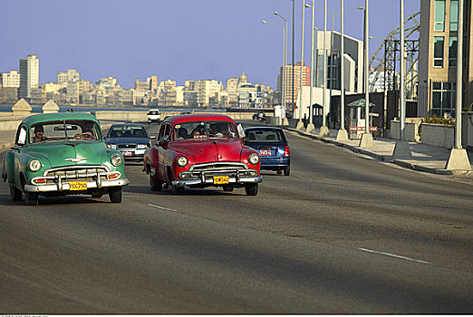 汽车,公路,哈瓦那,古巴