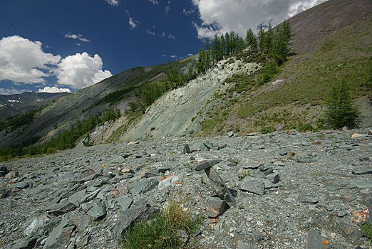 山景,高地,山峰,峡谷,山谷,石头,斜坡