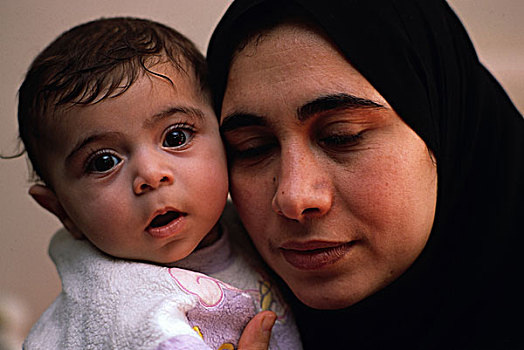 老,拿,母亲,儿科,教育,医院,巴格达,伊拉克,感染,信息,一月,2003年,孩子,女人
