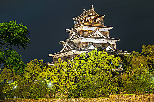 广岛,城堡,鲤鱼,日本,毁坏,原子,爆炸,八月