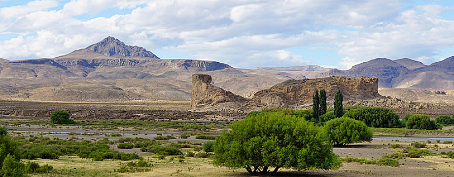 风景,岩石构造,靠近,丘布特省,巴塔哥尼亚,阿根廷,南美