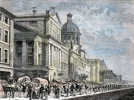 孟斯库尔市场,蒙特利尔,加拿大,1858年