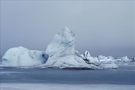 冰山,冰河,瓦特纳冰川