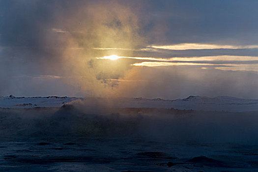 冰岛,风景,地热,年轻,画廊