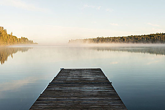 木质,码头,室外,模糊,平和,湖,赖丁山国家公园,曼尼托巴,加拿大