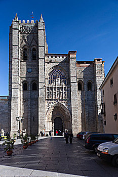 西班牙,卡斯蒂利亚,区域,阿维拉省,大教堂