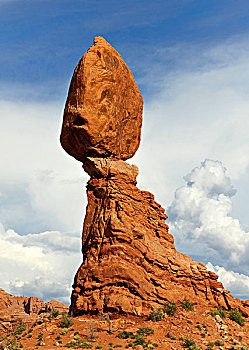 平衡石,岩石构造,拱门国家公园,犹他,美国西南,美国