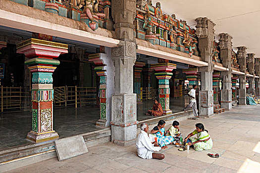 安曼,庙宇,野餐,泰米尔纳德邦,印度南部,印度,南亚,亚洲