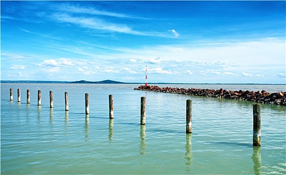 小,码头,巴拉顿湖,匈牙利