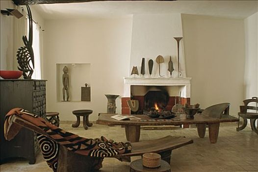 客厅,非洲,家具,茶几,布,烟囱