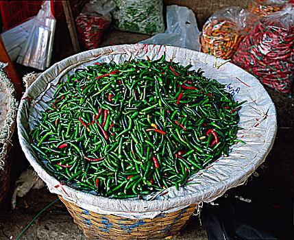 辣椒,市场,曼谷