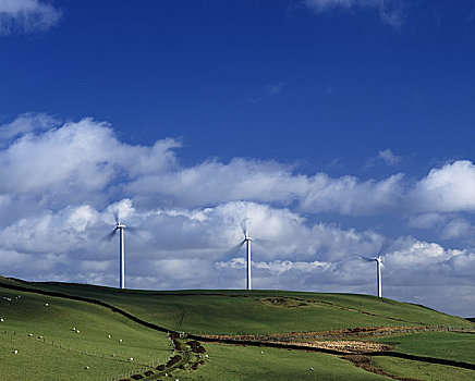南威尔士,格拉摩根,风景,风电场,靠近
