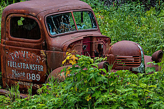 生锈,老,卡车,特写,靠近,不列颠哥伦比亚省,加拿大