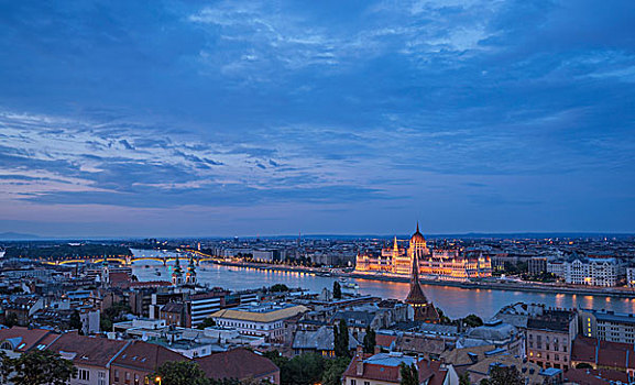 议会,多瑙河,夜晚,匈牙利,布达佩斯
