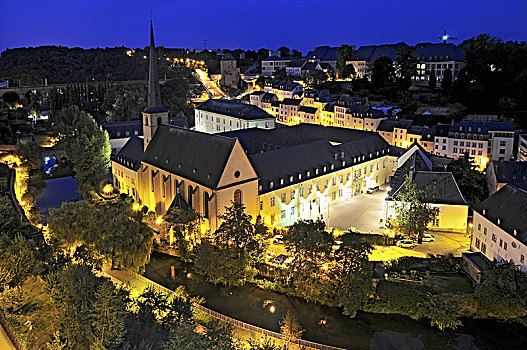 风景,教堂,卢森堡