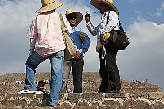 靠近,墨西哥城,墨西哥,特奥蒂瓦坎,遗迹,纪念品,太阳金字塔
