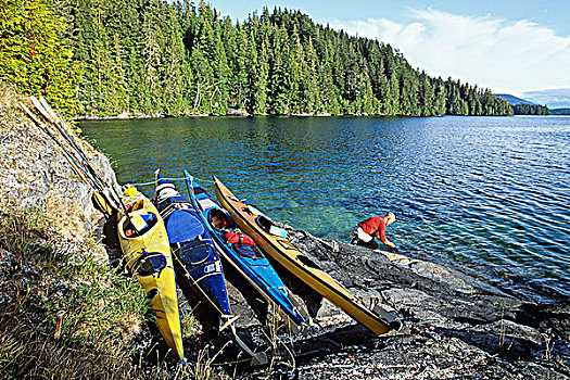 温哥华岛,群岛,岛屿,老年男性,皮划艇手,不列颠哥伦比亚省,加拿大