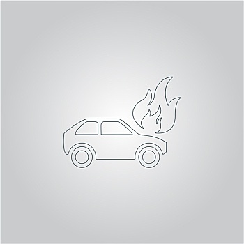 汽车,火灾,象征