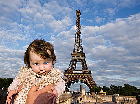 婴儿,高,正面,巴黎,法国