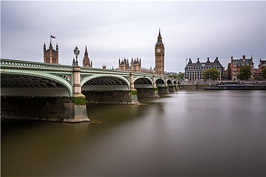 威斯敏斯特桥,伊莉莎白女王,塔,早晨,伦敦,英国