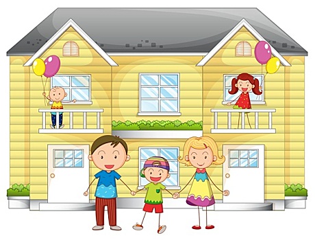 出现,烟囱,房子合成效果,图像,可爱,卡通,圣诞老人,冬天,乡村家,心形