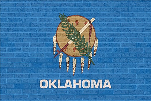 俄克拉荷马,旗帜,砖墙