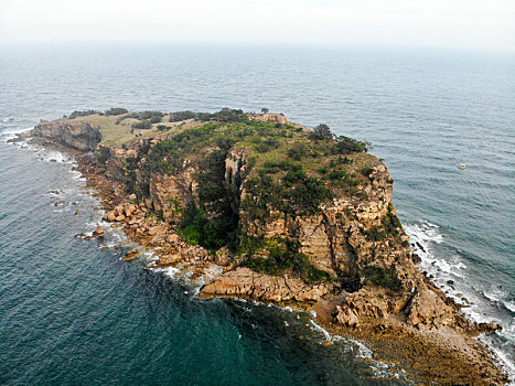 航拍辽宁大连棒棰岛宾馆风景区