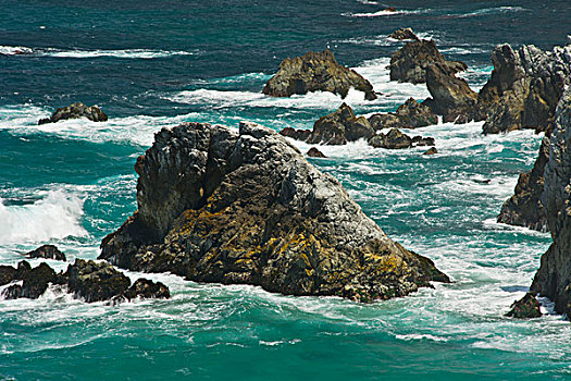 海浪,石头,岩石,溪流,区域,大,加利福尼亚,美国