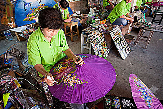 泰国,清迈,伞,乡村,制作