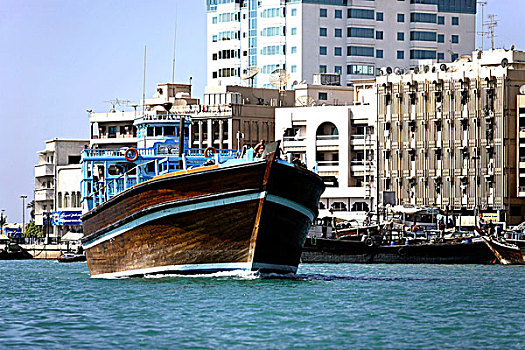 船,迪拜,溪流,阿联酋,中东